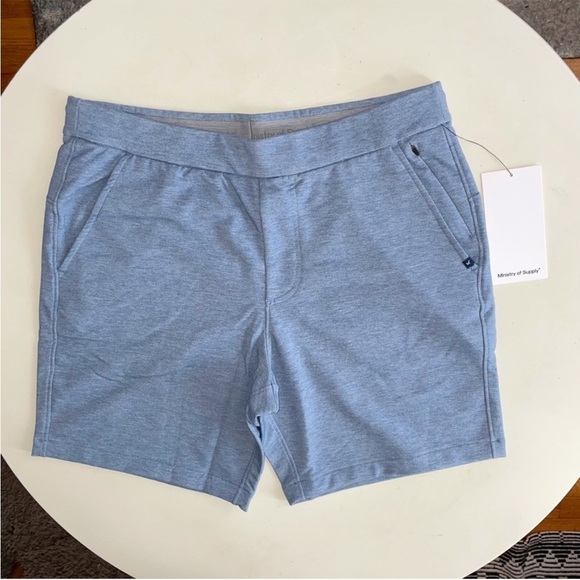 Ministry of Supply Men’s 7” Fusion Terry Short Lunar Blue Size Small New - Picture 2 of 8